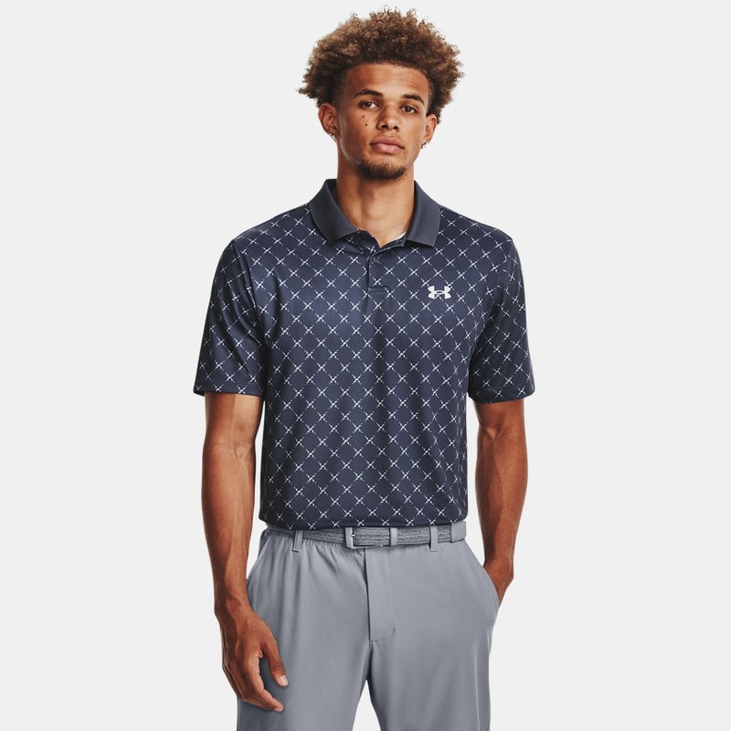 Men's Under Armour Performance 3.0 Printed Polo Downpour Gray / Halo Gray L